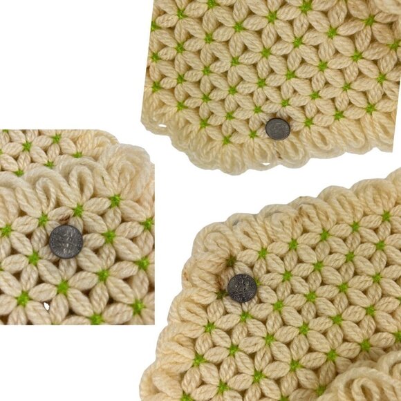 Vintage Boho Crochet Handmade Placemats 6qty. Home Accent Decor 70s 80s Eclectic - Picture 4 of 7